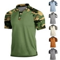 thumbnail image 1 of DDAPJ pyju Raglan Sleeve Polos Shirt for Men Camo Golf Shirts Short Sleeves Military Tactical Collared T-Shirts Lightweight Moisture Wicking Casual Athletic Poloss Clearance Sale Beige XXXL, 1 of 4