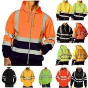 DDAPJ pyju Reflective Hi Vis Winter Jacket, Safety Jackets for Men, High Visibility Work Construction Jackets Birthday Gifts Green M
