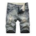 thumbnail image 1 of DDAPJ pyju Ripped Frayed Jean Shorts for Men,Mens Denim Shorts Slim Fit Straight Leg Shorts Distressed Moto Biker Jean Shorts, 1 of 6