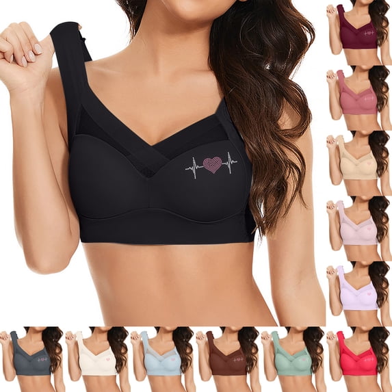 DDAPJ pyju Seamless Bra for Women No Underwire Comfort Push Up Bras Buttery Soft Wireless Bralette Full Coverage Everyday Sports Bra Hot Pink XXXL