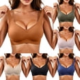 thumbnail image 1 of DDAPJ pyju Seamless Bras for Women Soft Jelly Bra Comfort Wireless Bralettes Full Coverage Push Up T Shirt Bra Beige XXL, 1 of 6