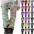 thumbnail image 1 of DDAPJ pyju Sequin Print Leggings for Women Novelty Holiday Party Tights Buttery Soft Casual Yoga Pants Lightweight Ankle Length Milk Silk Legging Lightning Sales Today Multicolor L, 1 of 6