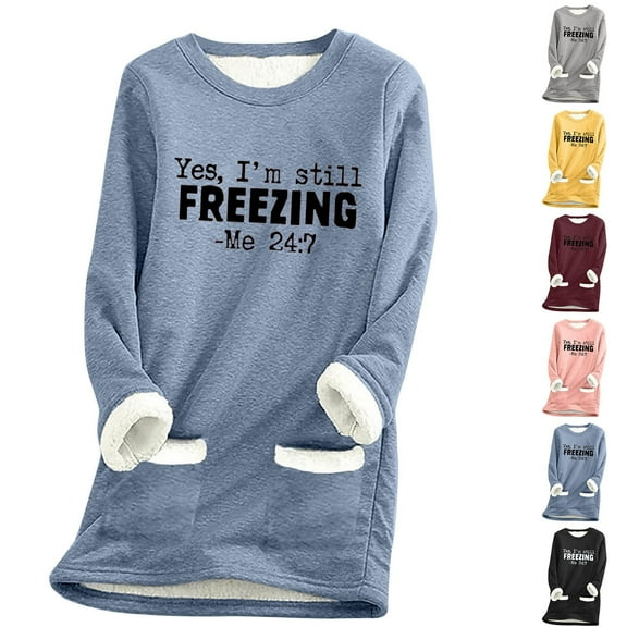 DDAPJ pyju Sherpa Lined Pullover for Women Oversized Letter Graphic Sweatshirt Winter Warm Loungewear Tunic Tops with Pockets Yellow S