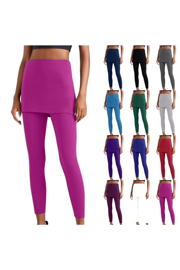 Skirted Leggings for Women Stretchy Athletic Skirt with Leggings Golf Pickleball Yoga Tennis Skirt Black XL