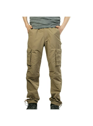 Lyinloo Men's Cargo Trousers Work Wear Combat Safety Cargo 6 Pocket Full  Pants Black XL