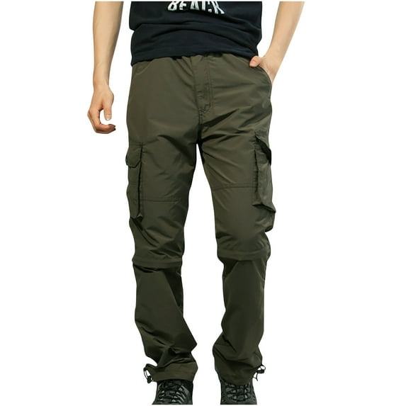 DDAPJ pyju Slim Fit Cargo Pants for Men , Men's Hiking Pants Convertible Zip Off Lightweight Waterproof Quick Dry Outdoor Fishing Travel Safari Camping
