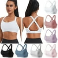 thumbnail image 1 of DDAPJ pyju Sports Bra for Women Racerback High Impact Workout Bras Large Breasts Supportive Seamless Push up Bra Daily Sales White S, 1 of 9