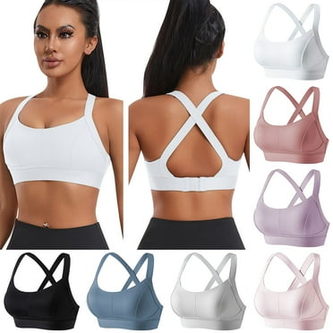 DDAPJ pyju Sports Bra for Women Racerback High Impact Workout Bras Large Breasts Supportive Seamless Push up Bra on Sale Black M
