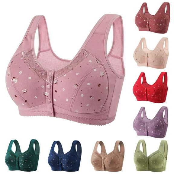 DDAPJ pyju Sports Bras for Women Breathable Seamless Wireless No Padding Workout Bralettes Plus Size Comfortable Everyday Bra Hot Pink XXXXL