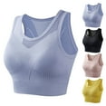 thumbnail image 1 of DDAPJ pyju Sports Bras for Women Full Support Wireless Mesh Breathable Push up Padded Yoga Bras High Impact Workout Bras Limited Time Sales Yellow L, 1 of 3