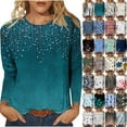 thumbnail image 1 of DDAPJ pyju Spring Tops for Women Trendy Casual Long Sleeve T-Shirts Floral Print Crewneck Tunic Blouse Multicolor L, 1 of 5