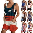 thumbnail image 1 of DDAPJ pyju Summer Rompers for Women 2025 4th of July Casual Loose Short Overalls Adjustable Straps Shorts Jumpsuits with Pockets Lightning Sales of Today Blue S, 1 of 6