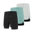 thumbnail image 1 of DDAPJ pyju Men's Basketball Shorts with Compression Liner Quick Dry Athletic Running Shorts 2 in 1 Workout Gym Short Pants with Pockets Green L, 1 of 5