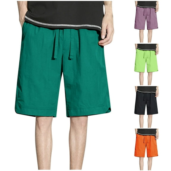 DDAPJ pyju Baggy Shorts for Men Drawstring Casual Hiking Shorts Lightweight Quick Dry Athletic Work Shorts with Pockets Black XXXXL