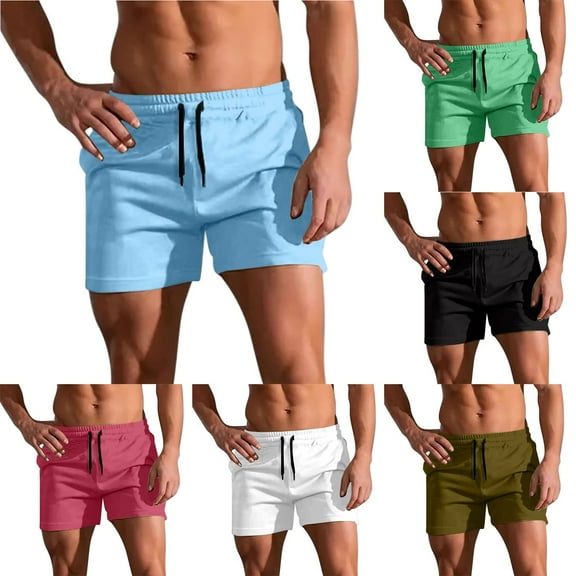 DDAPJ pyju Running Shorts for Men 3 inch Inseam Athletic Shorts Stretch Gym Workout Shorts Lightweight Drawstring Lounge Sweat Shorts with Pockets Black S