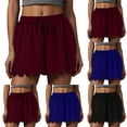 thumbnail image 1 of DDAPJ pyju Summer Shorts for Women Elastic Waist Drawstring Scallop Trim Beach Shorts Comfy Loose Lightweight Casual Shorts Black XL, 1 of 7