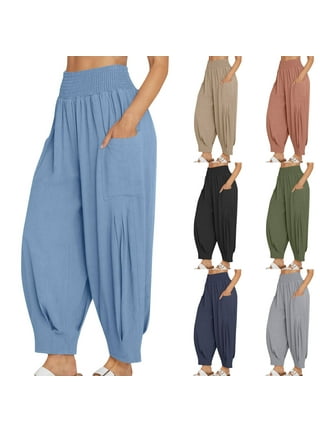 Nuofengkudu Unisex Baggy Hippie Harem Pantaloni Vita Alta Boho - Foto 5
