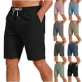 thumbnail image 1 of DDAPJ pyju Twill Workout Shorts for Men Drawstring Elastic Waist Comfy Summer Shorts Baggy Lounge Athletic Shorts with Pockets Pink M, 1 of 8