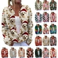 thumbnail image 1 of DDAPJ pyju Ugly Christmas Cardigans for Women Open Front Long Sleeve Button Down Cardigan Sweaters Soft Cozy Knit Floral Sweater Multicolor M, 1 of 4