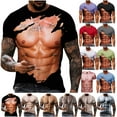 thumbnail image 1 of DDAPJ pyju Unisex 3D Fake Abs T Shirts Graphic Printed Short Sleeve Crew Neck Tee Shirt Novelty Funny Tees Khaki XXXL, 1 of 7
