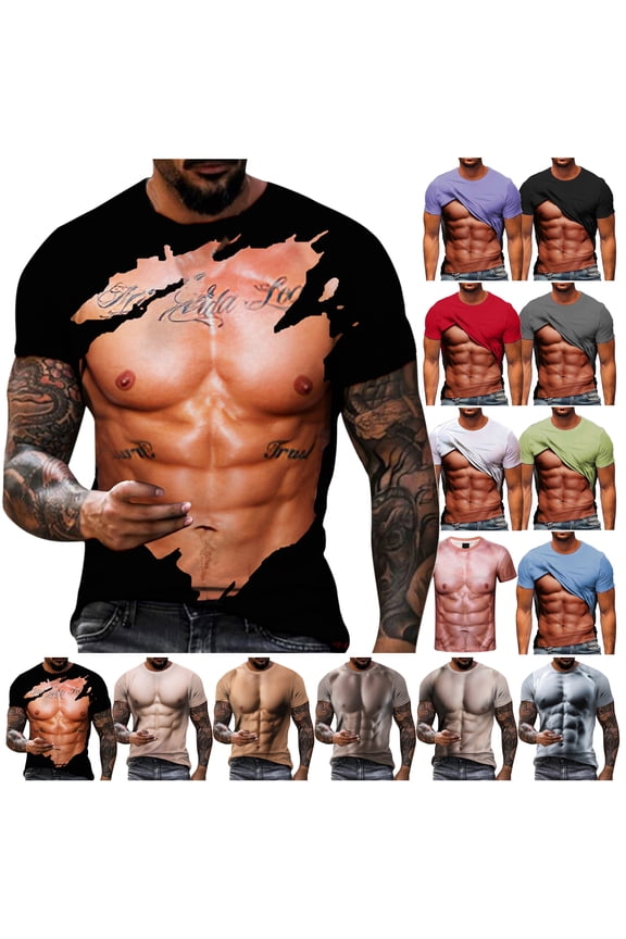 DDAPJ pyju Unisex Summer T-Shirts Short Sleeve Funny Graphic Print Top Crewneck Cool Casual Tees Gray M