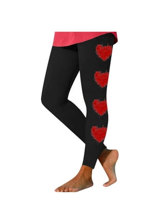 Hfolob Leggings For Women Ladies Valentine Day Cute Print Casual  Comfortable Home Leggings Boot Pants Fashion 