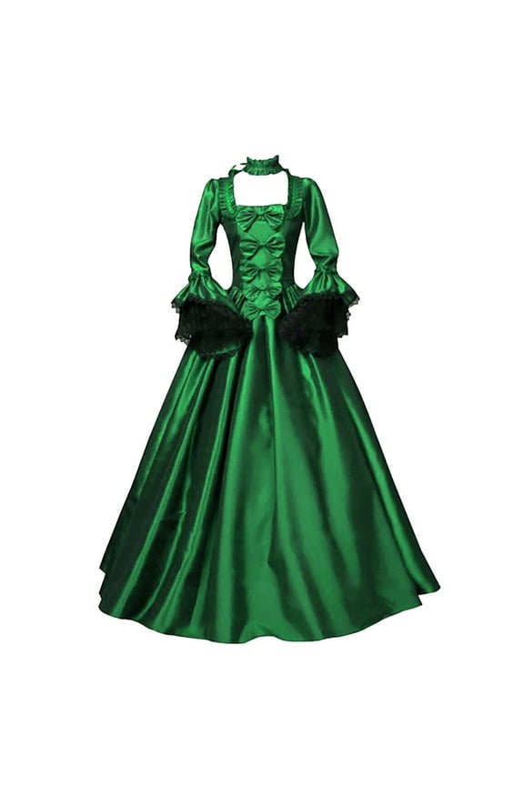 Victorian Dress for Women ,1800S Medieval Renaissance Corset Dress Square Neck Vintage Maxi Dress Cocktail Party Ball Gown Plus Size Halloween Cosplay Costume - 5XL
