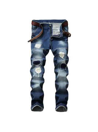 Slimming rag patch spliced jeans outlet