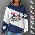 thumbnail image 1 of DDAPJ pyju Waffle Knit Hoodies for Women Dog Paw Heart Print Hooded Sweatshirt Teen Girls Cute Pocket Pullover Hoodie Color Block Casual Holiday Sweatshirts on Sale X-Wine XXXL, 1 of 5