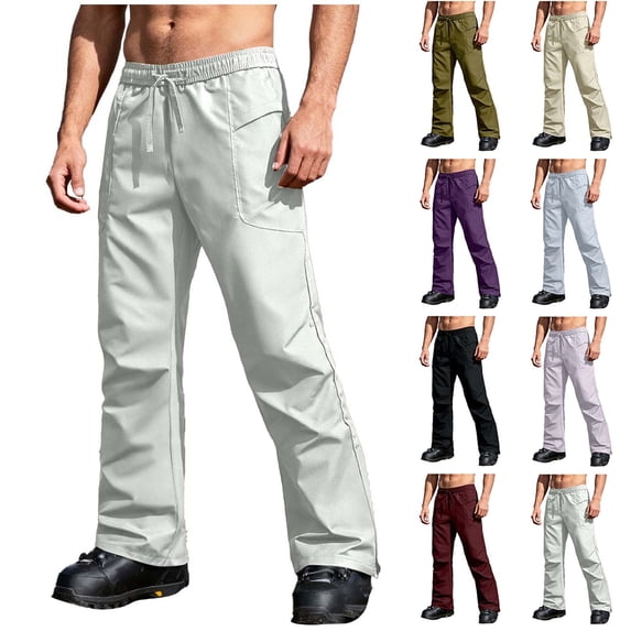 DDAPJ pyju Windproof 3 in 1 Skiing Hiking Travel Casual Pants for Women and Men, Fall Winter Family Outdoor Snowboard Outfits Light Blue L