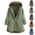 thumbnail image 1 of DDAPJ pyju Winter Coats for Women Plus Size Plaid Sharpa Jackets Button Down Fleece Jackets Fuzzy Warm Outerwear Gray XXL, 1 of 7