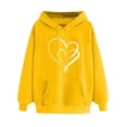 thumbnail image 1 of DDAPJ pyju Women Fall Fashion Hoodie , Heart Print Hooded Sweatshirt Teen Girls Casual Pocket Hoodie Long Sleeve Drawstring Pullover Sweatshirts Gift for Ladies, 1 of 4