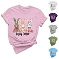 thumbnail image 1 of DDAPJ pyju Easter Teacher Shirts for Women Bunny Eggs Graphic Print T-Shirt Short Sleeve Round Neck Tee Tops Limited Time Sales Pink M, 1 of 6