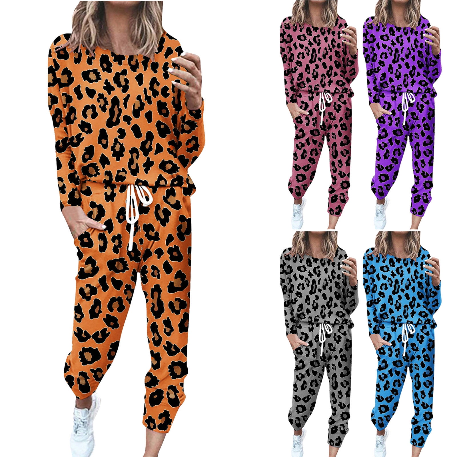 Leopard Print Sweat Suit