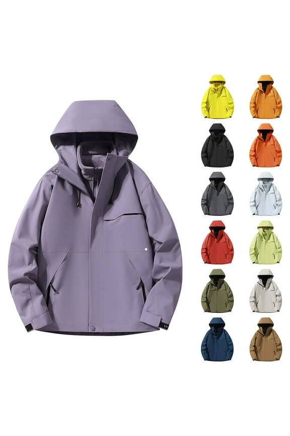 Women's 3-in-1 Winter Coats Snow Ski Jacket Waterproof Windproof Fleece Lined Rain Coat Gold XL