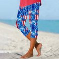 thumbnail image 1 of DDAPJ pyju Women's American Flag Capri Leggings USA 4th of July Patriotic Stars and Stripes High Waist Soft Stretchy Yoga Pants Lightning Sales of Today Blue XXXL, 1 of 5