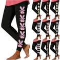 thumbnail image 1 of DDAPJ pyju Women's Easter Printed Leggings High Waist Tights Trendy Casual Workout Yoga Pants Gold S, 1 of 6