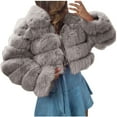 thumbnail image 1 of DDAPJ pyju Women's Faux Fur Cropped Jacket 2023 Clearance,Long Sleeve Zip Up Fluffy Fleece Outerwear Coats Plus Size Winter Warm Thick Hooded Jacket Trendy Short Tops S - 8XL, 1 of 5