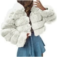 thumbnail image 1 of DDAPJ pyju Women's Faux Fur Cropped Jacket 2023 Clearance,Long Sleeve Zip Up Fluffy Fleece Outerwear Coats Plus Size Winter Warm Thick Hooded Jacket Trendy Short Tops S - 8XL, 1 of 5