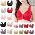 thumbnail image 1 of DDAPJ pyju Women's Front Easy-Close Bras ,Plus Size Snap Lace Bra Push Up U-Back Posture Bralettes Wirefree Comfort Bra Breathable Skin-Friendly Everyday Underwear, 1 of 3