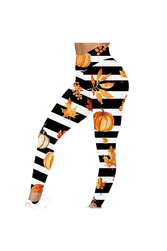 Women's Halloween Pumpkin Leggings Novelty Holiday Tights Buttery Soft High Waisted Yoga Pants 4 Way Stretch Workout Bottoms Lightweight Casual Milk Silk Legging on Sale Multicolor#1 XXL