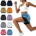 thumbnail image 1 of DDAPJ pyju Women's High Waist Running Shorts Quick-Dry Lightweight Athletic Workout Shorts with Liner and Pockets Gym Yoga Summer Shorts White L, 1 of 8
