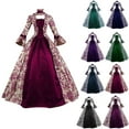 thumbnail image 1 of DDAPJ pyju Women's Royal Renaissance Dress Retro Victorian Costumes Plus Size Floor Length Medieval Dresses Dark Purple XXXL, 1 of 4