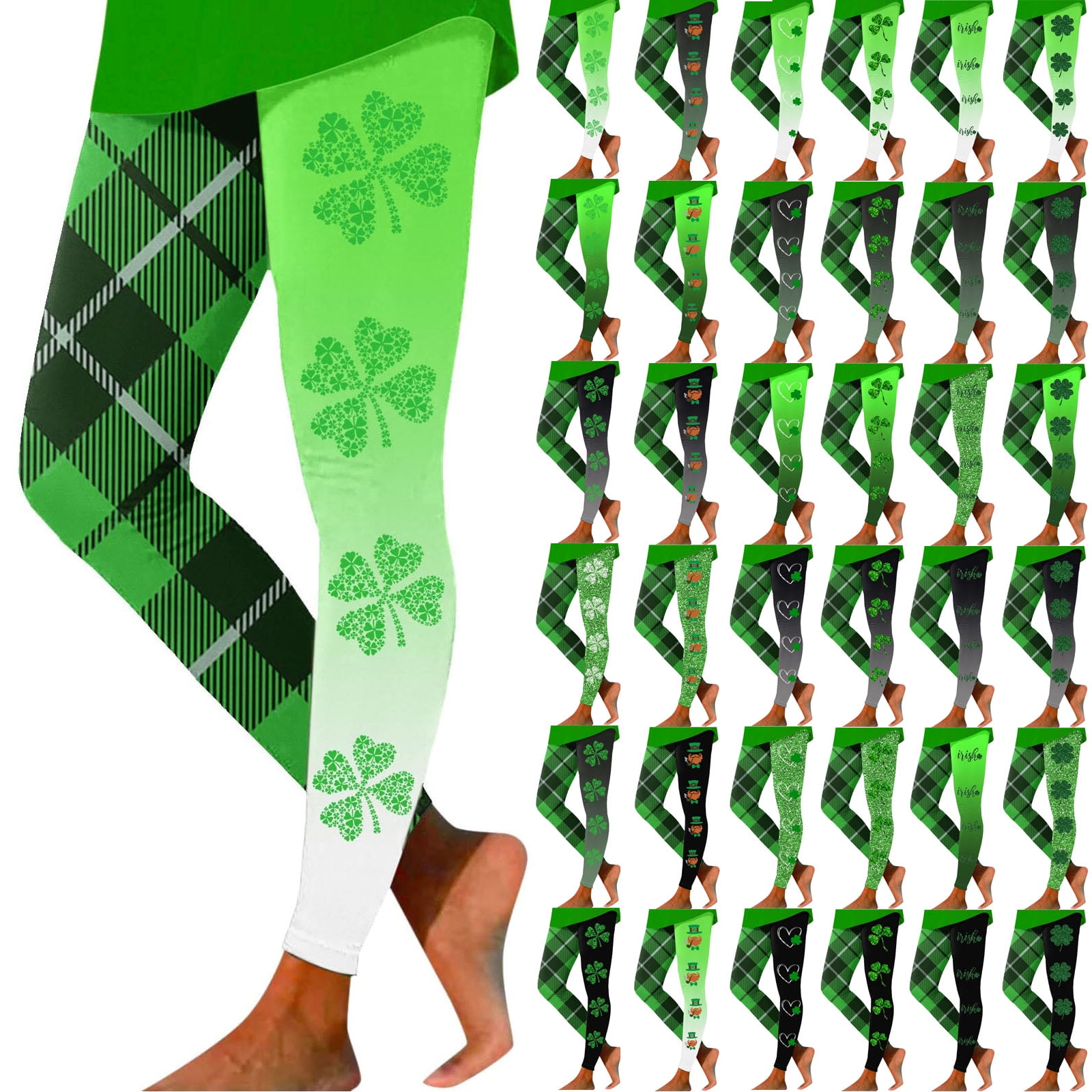 Saint Patrick's Day One Shoulder Cutout Side Shamrock Tongue Crop Top...