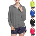 thumbnail image 1 of DDAPJ pyju Women's Sun Protection Hoodie Jacket Lightweight Waterproof Rain Jackets Long Sleeve Zip Up Running Hiking Athletic Raincoat with Hood Hot Pink XXXL, 1 of 4
