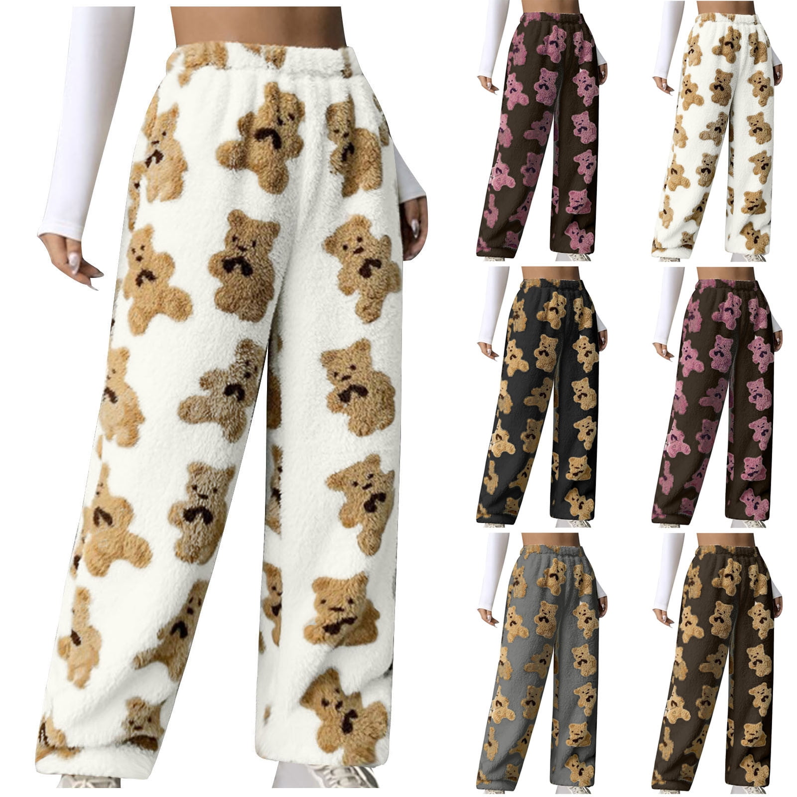 DDAPJ pyju Women's Teddy Sweatpants Fuzzy Fleece Winter Cozy Sweatpants