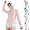 thumbnail image 1 of DDAPJ pyju Women's UPF 50+ Sun Protection Jacket Long Sleeve Zip Up Hoodie Lightweight Outdoor Hiking Sun Shirts with Face Mask and Pockets Pink XL, 1 of 3