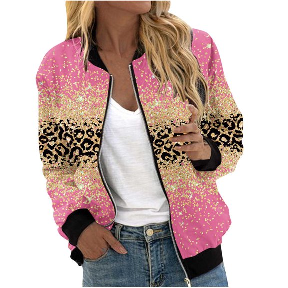 DDAPJ pyju Women's Utility Flight Bomber Jacket 2023,Fashion Long Sleeve Zipper Short Casual Coats Stand Collar Windbreaker Moto Biker Jackets Lightweight Short Outwear Tops