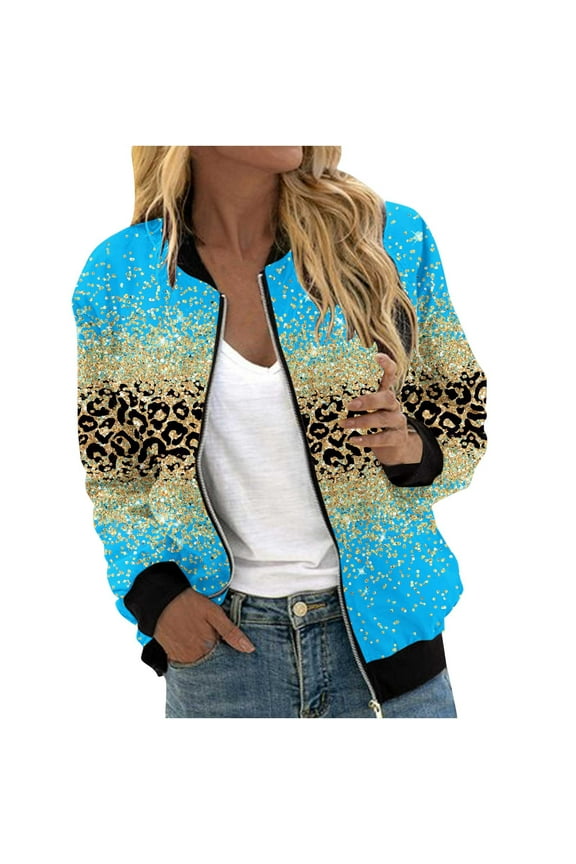 Women's Utility Flight Bomber Jacket 2023,Fashion Long Sleeve Zipper Short Casual Coats Stand Collar Windbreaker Moto Biker Jackets Lightweight Short Outwear Tops