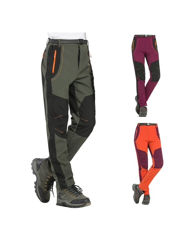 Women's Waterproof Windproof Snow Ski Pants Insulated Fleece Lined Winter Hiking Pants with Zipper Pockets Army Green XXL